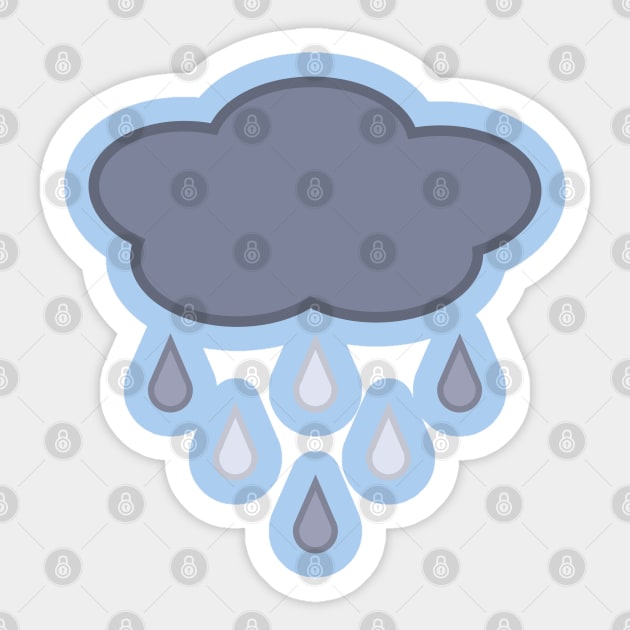 Stormy Day Rain Cloud in Light Blue Sticker by Kelly Gigi